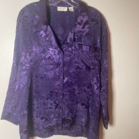 Victoria Secret Women's Pajamas top purple satin size S - Picture 5 of 8
